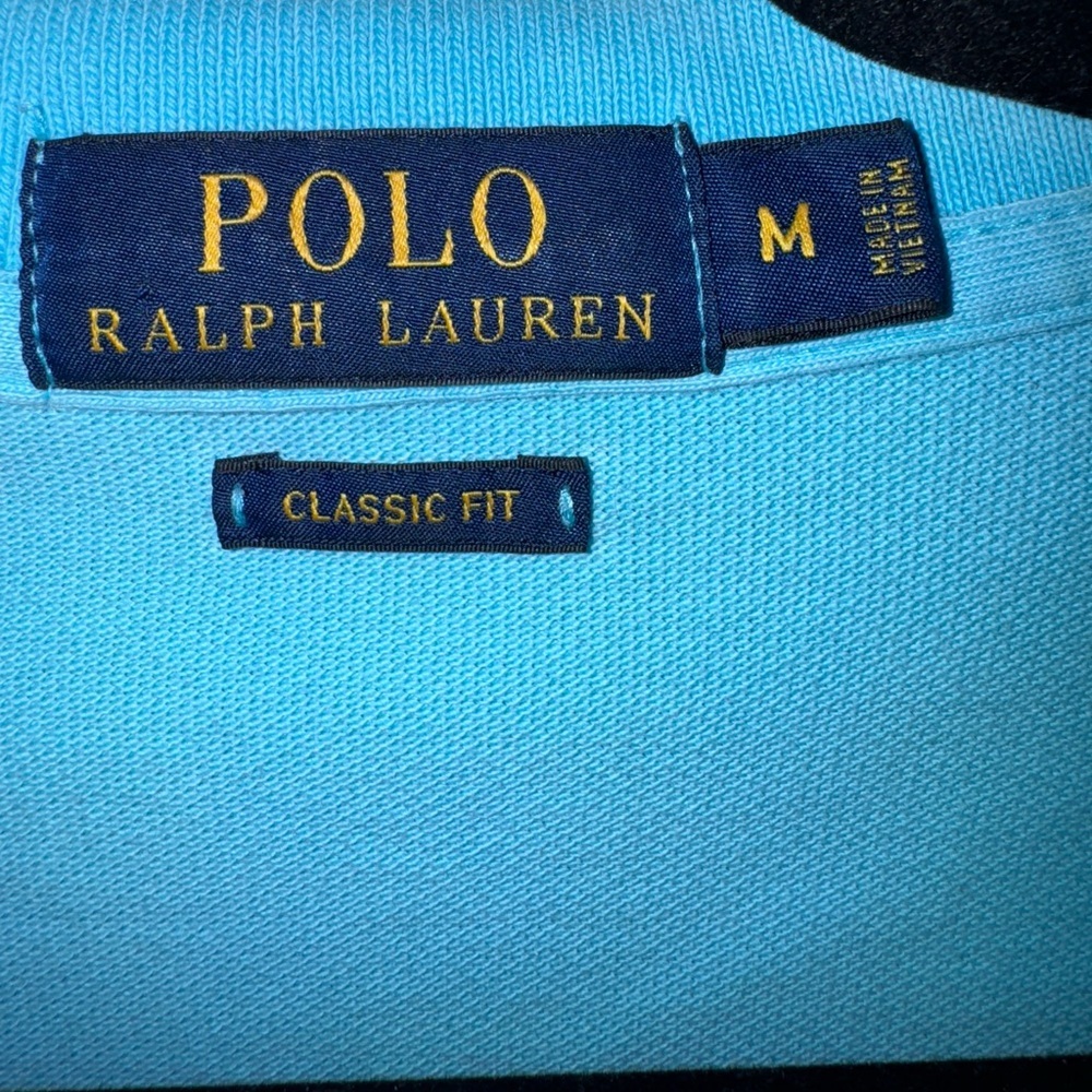 Polo Ralph Lauren Men’s Medium Classic Fit Blue Polo Shirt Cotton - Picture 3 of 9